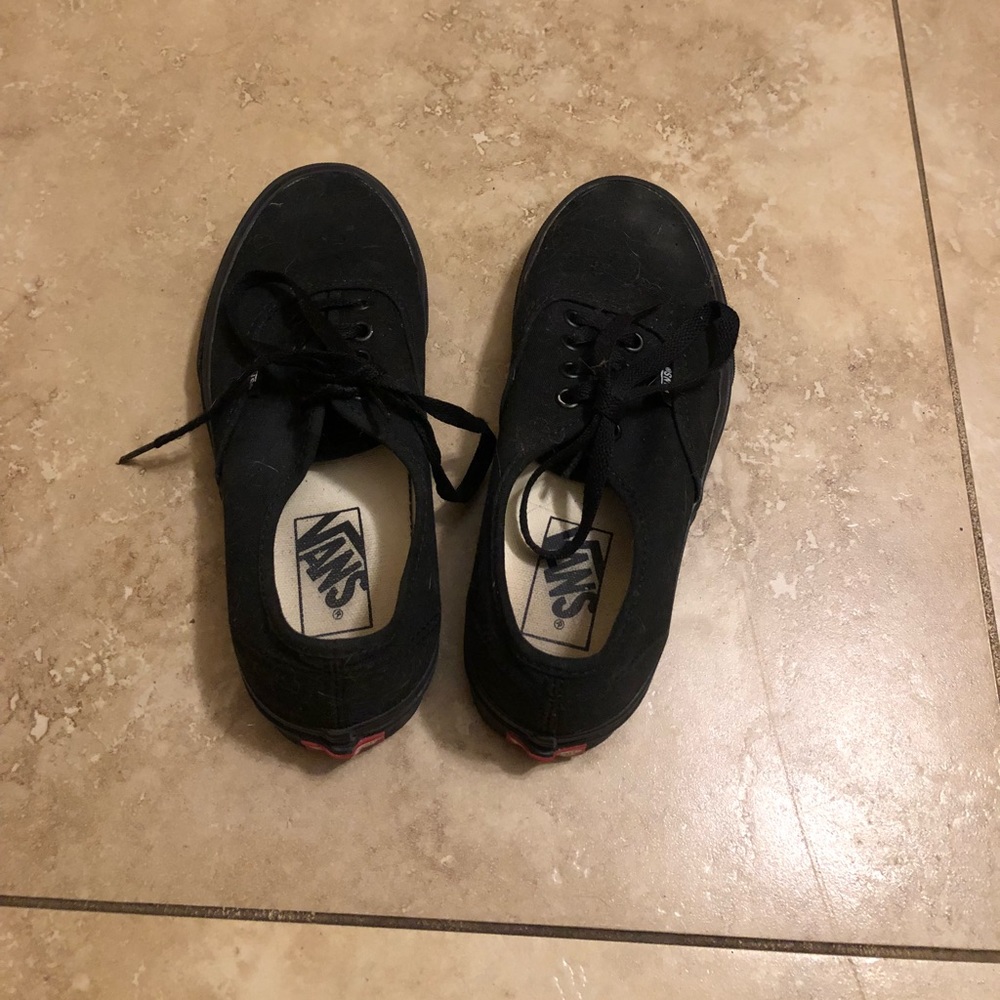 All black vans size 6.5 barley worn